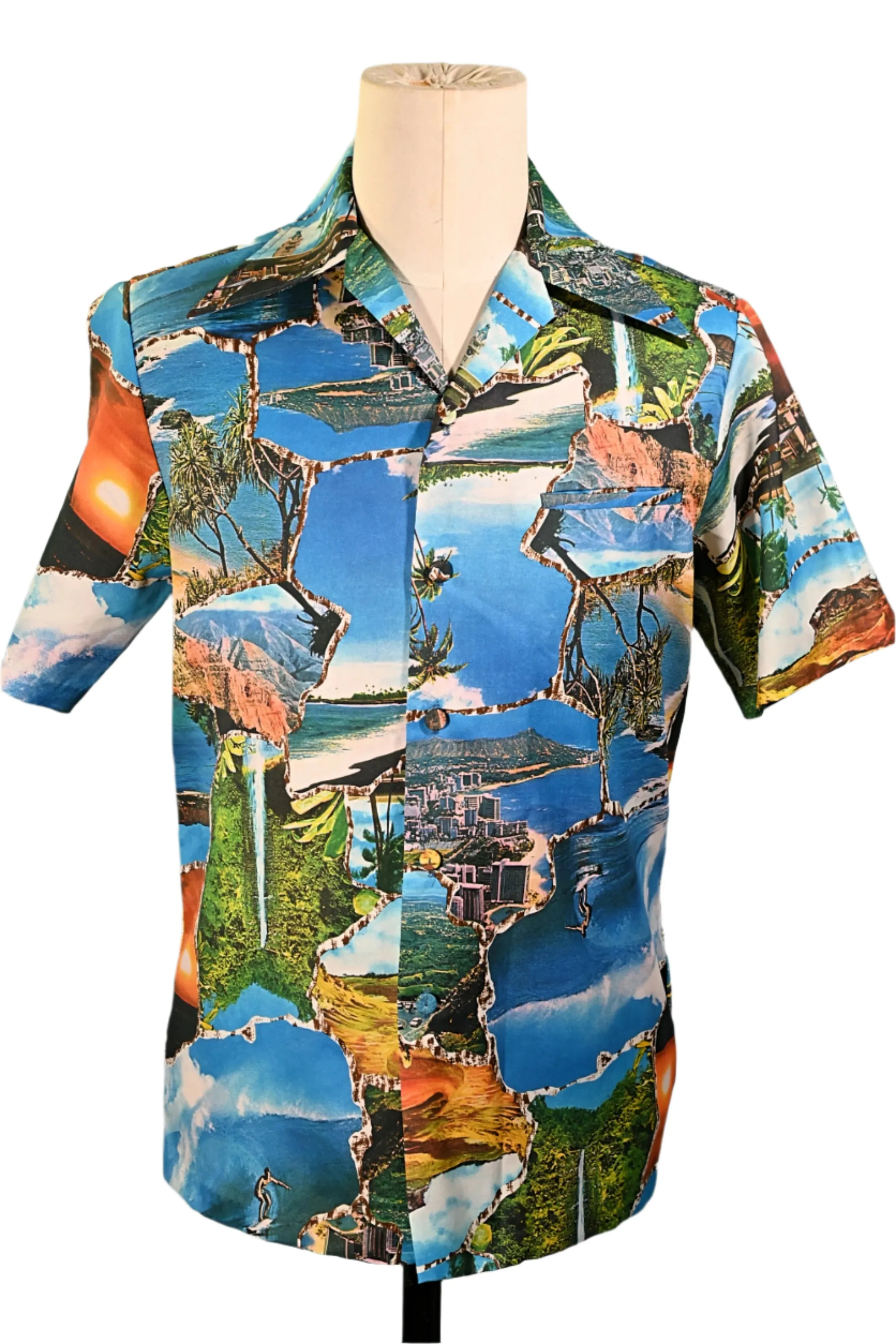 Liberty House/Iolani Vintage Photo Image Hawaiian Shirt S *Book Piece