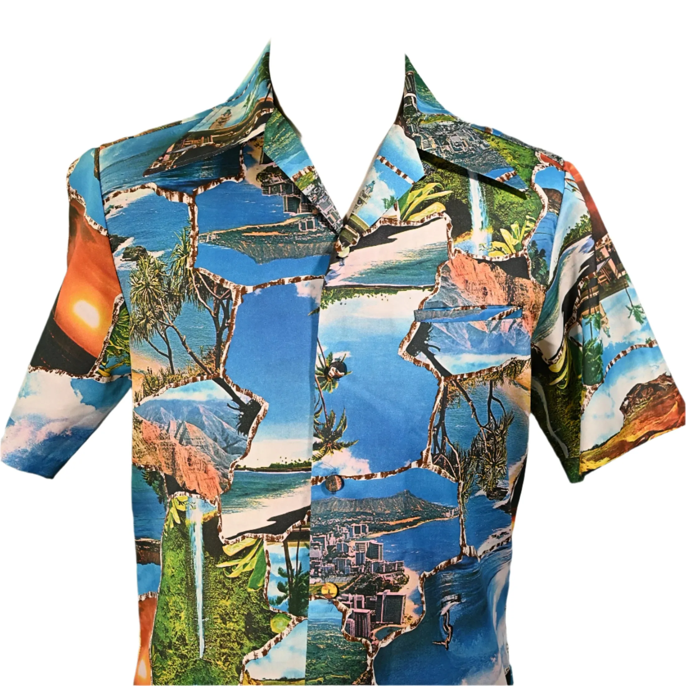 Liberty House/Iolani Vintage Photo Image Hawaiian Shirt S *Book Piece