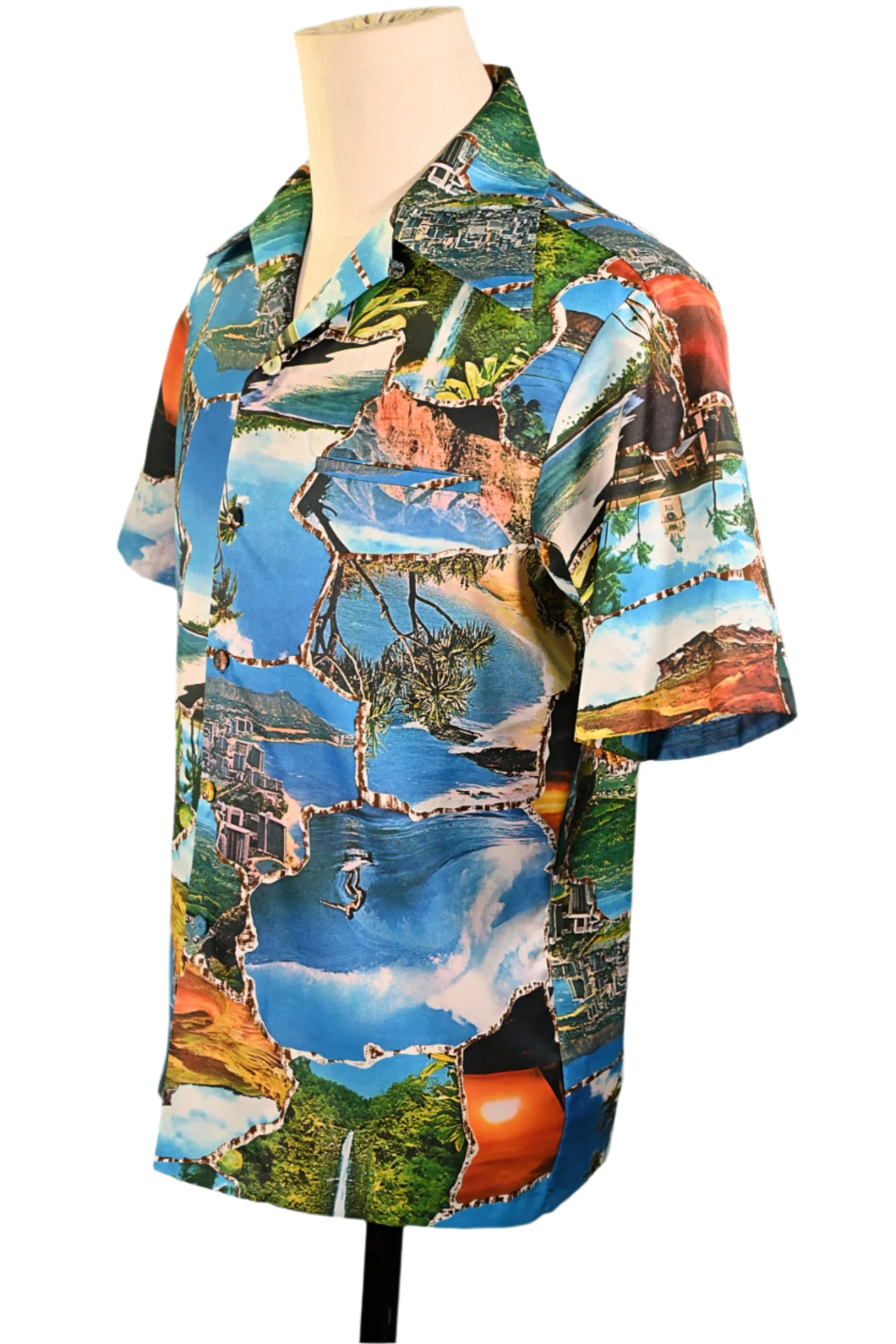 Liberty House/Iolani Vintage Photo Image Hawaiian Shirt S *Book Piece