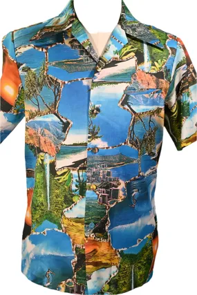 Liberty House/Iolani Vintage Photo Image Hawaiian Shirt S *Book Piece