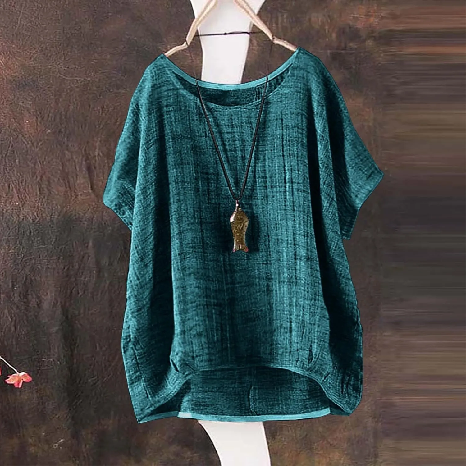 Linen Shirts for Women 2025 Spring Summer Casual Boho Shirts Comfy Loose Short Sleeve Hippie Peasant Tops Blouses