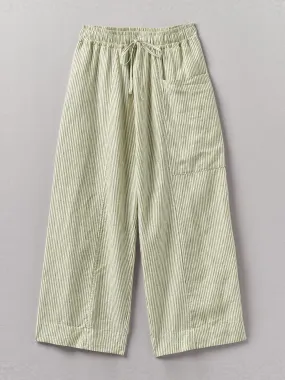 Linen stripe pull on trousers