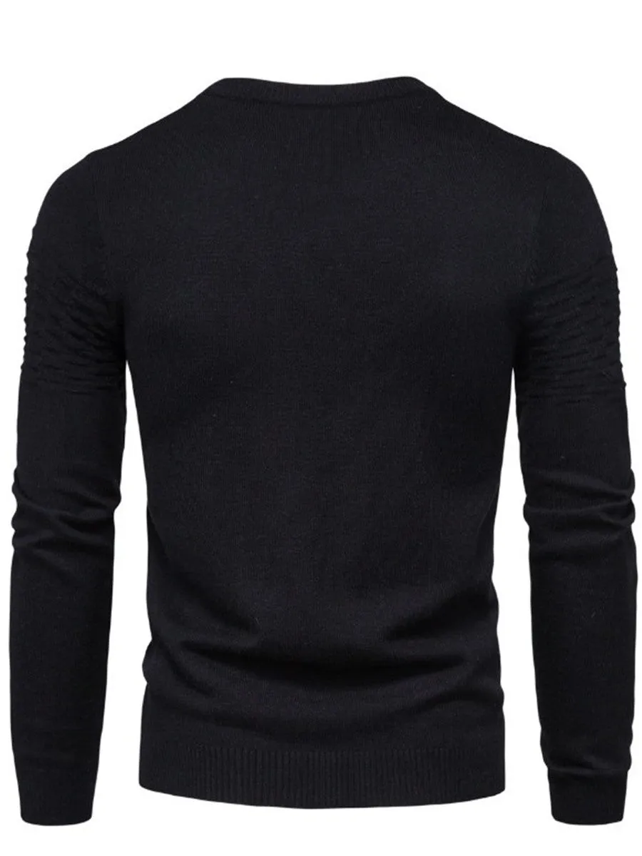 LONGBIDA Casual Cotton Men Sweater Pullovers Elasticity Fashion
