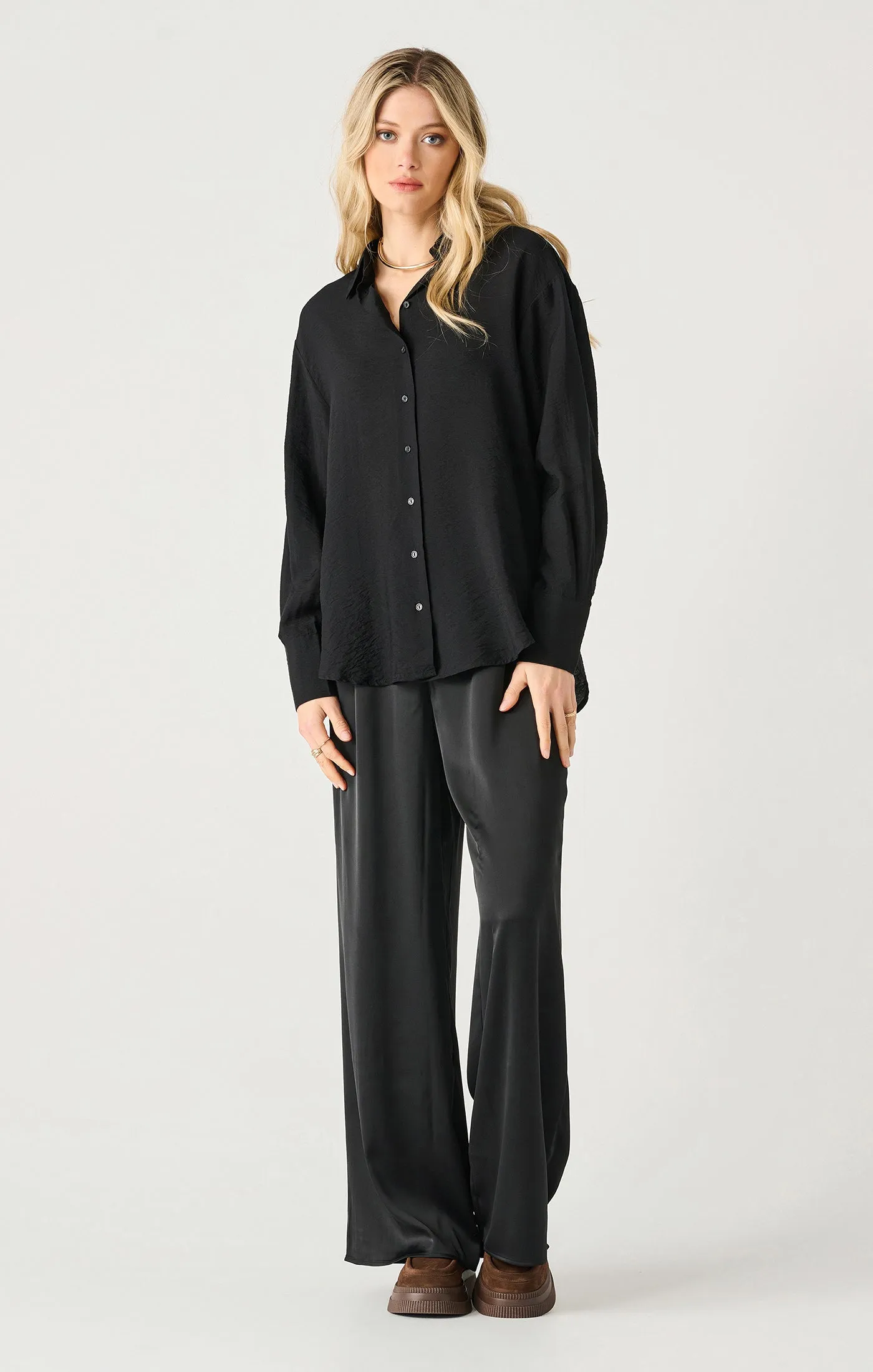 Ls Flowy Satin Blouse
