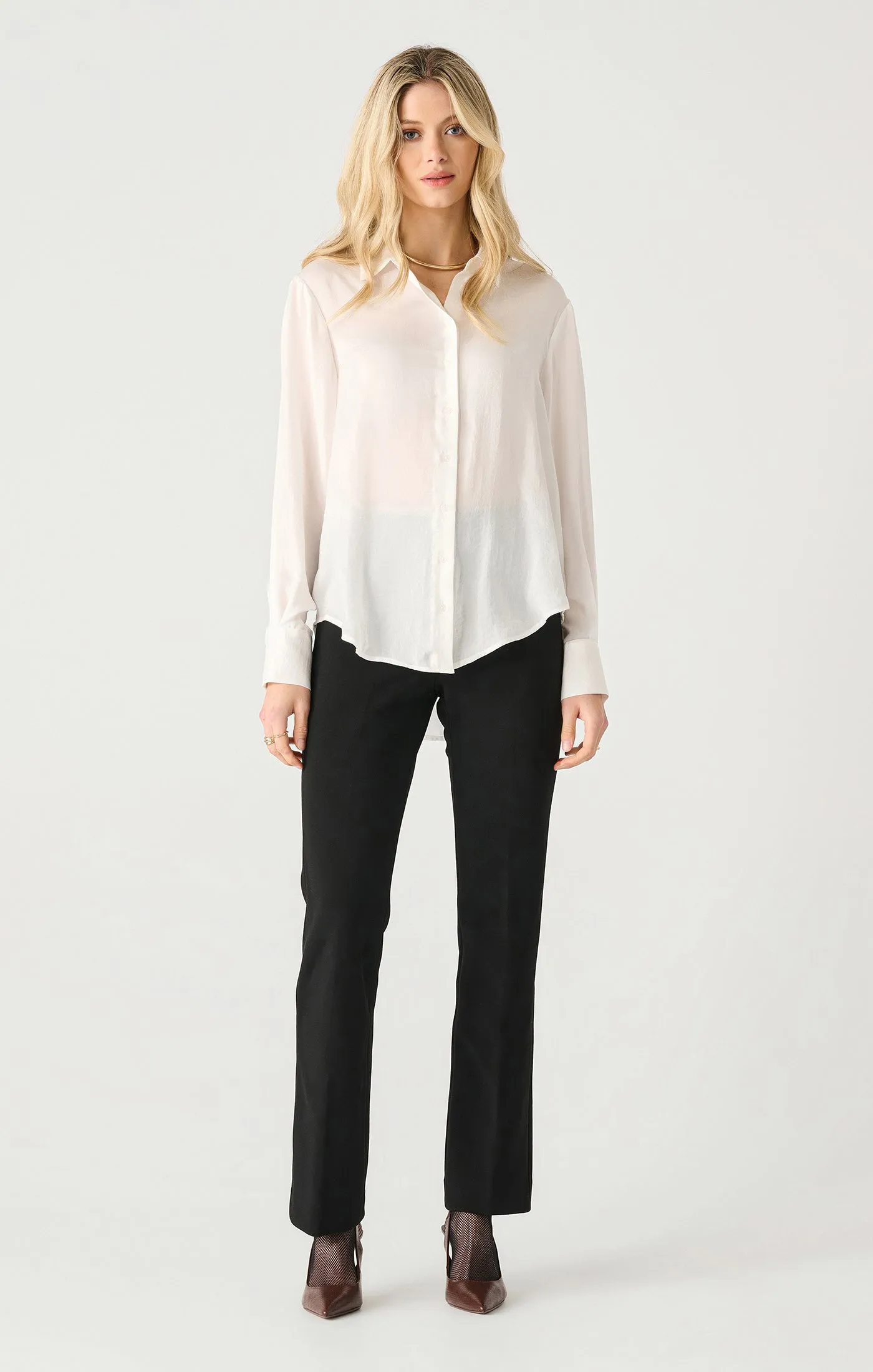 Ls Flowy Satin Blouse