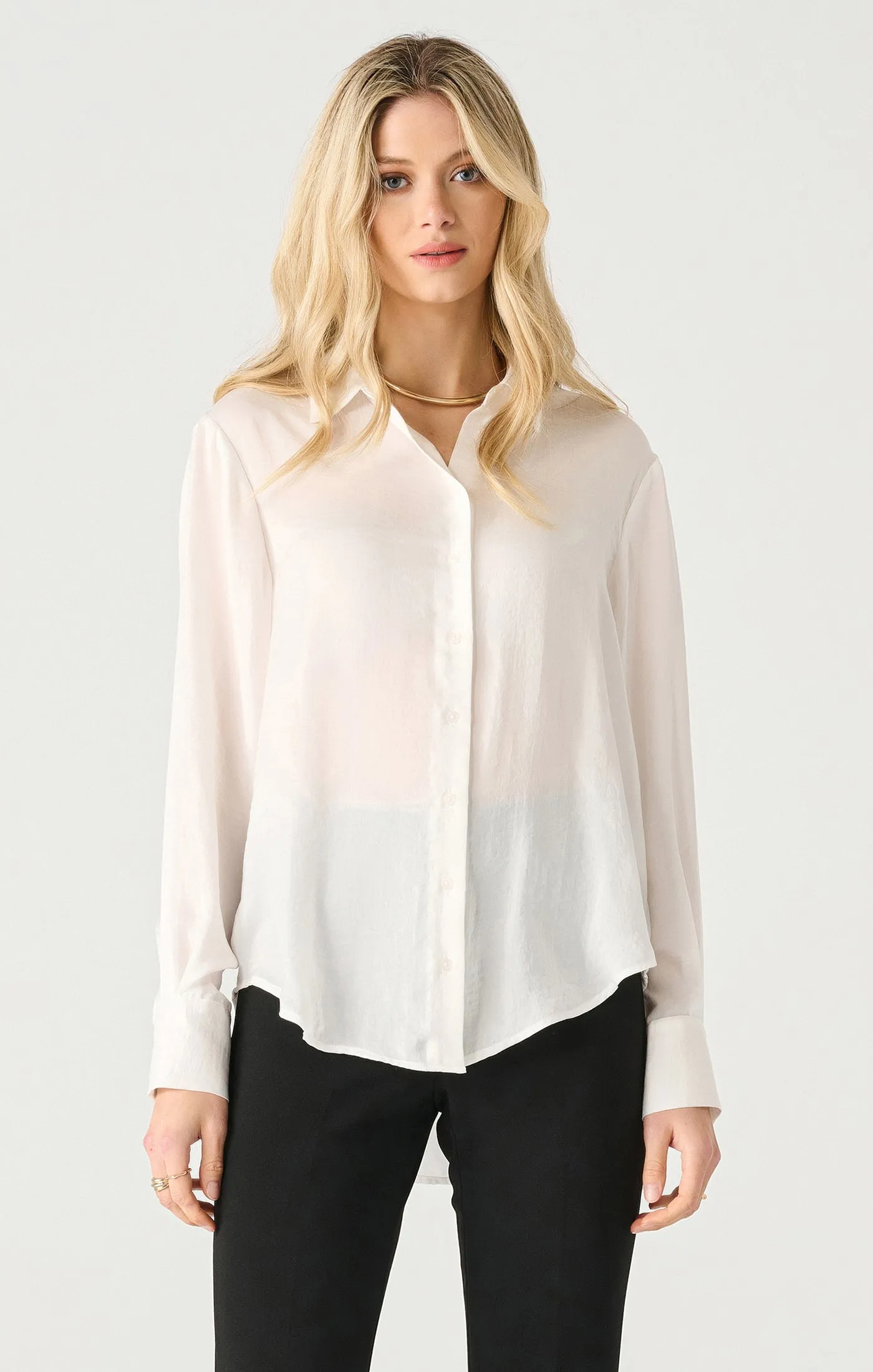 Ls Flowy Satin Blouse