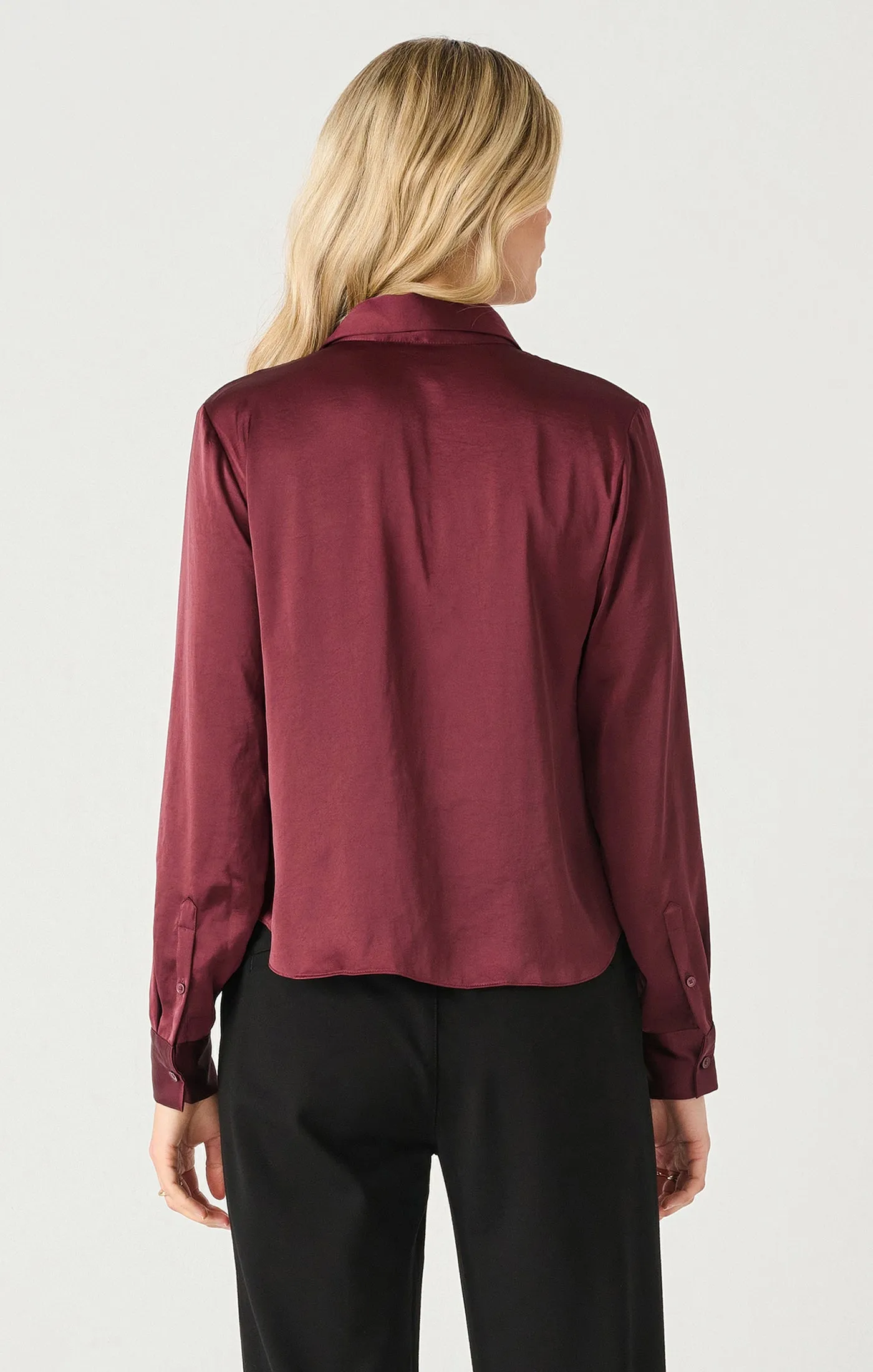 Ls Flowy Satin Blouse