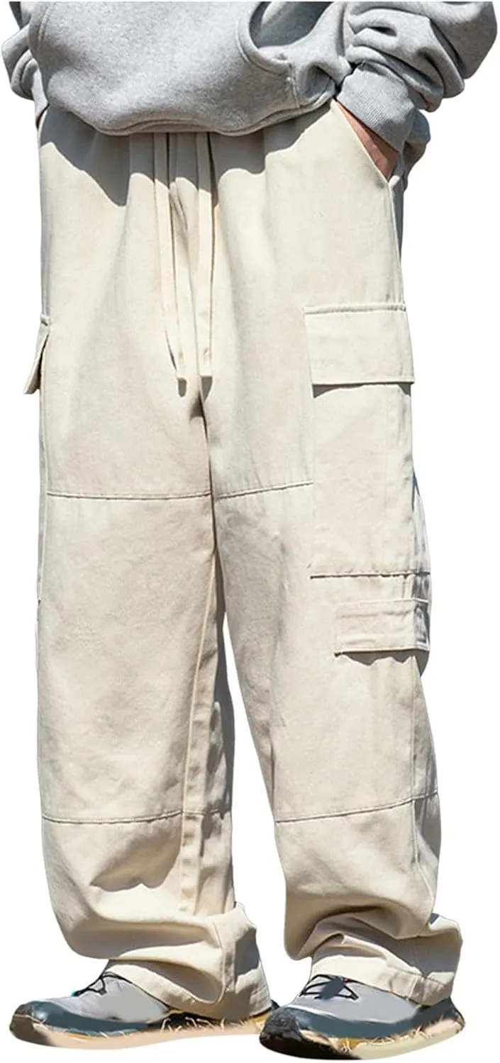 Men's Cotton Cargo Pants Multi-Pocket Trousers for Trekking Elastic Men's Pants Men's Twill Relaxed Fit Cargo Pant