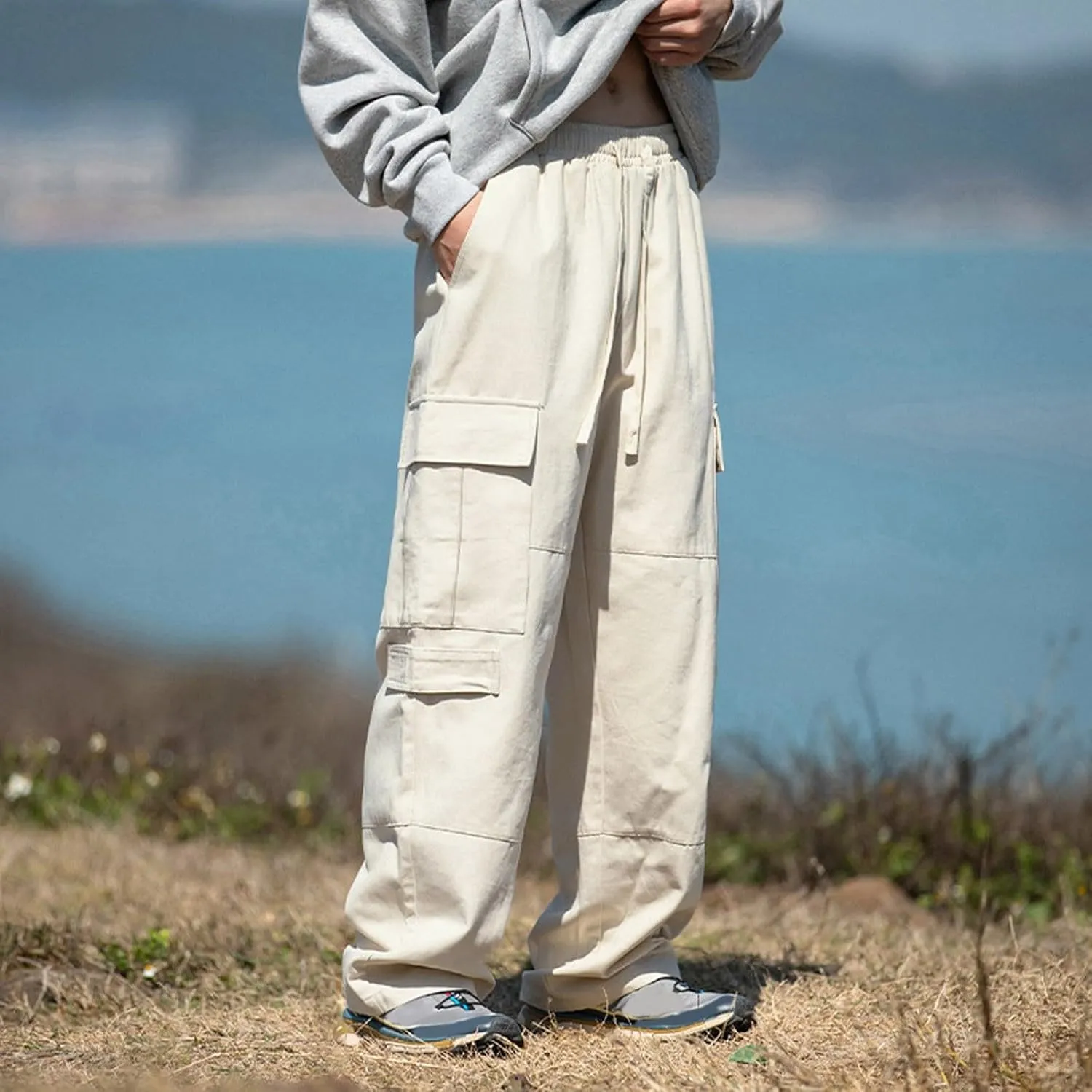 Men's Cotton Cargo Pants Multi-Pocket Trousers for Trekking Elastic Men's Pants Men's Twill Relaxed Fit Cargo Pant