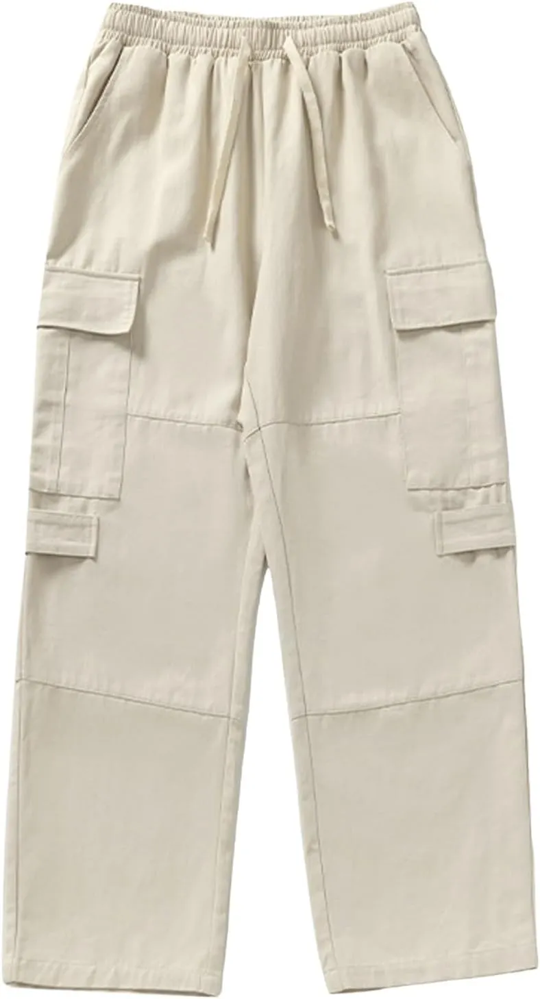 Men's Cotton Cargo Pants Multi-Pocket Trousers for Trekking Elastic Men's Pants Men's Twill Relaxed Fit Cargo Pant