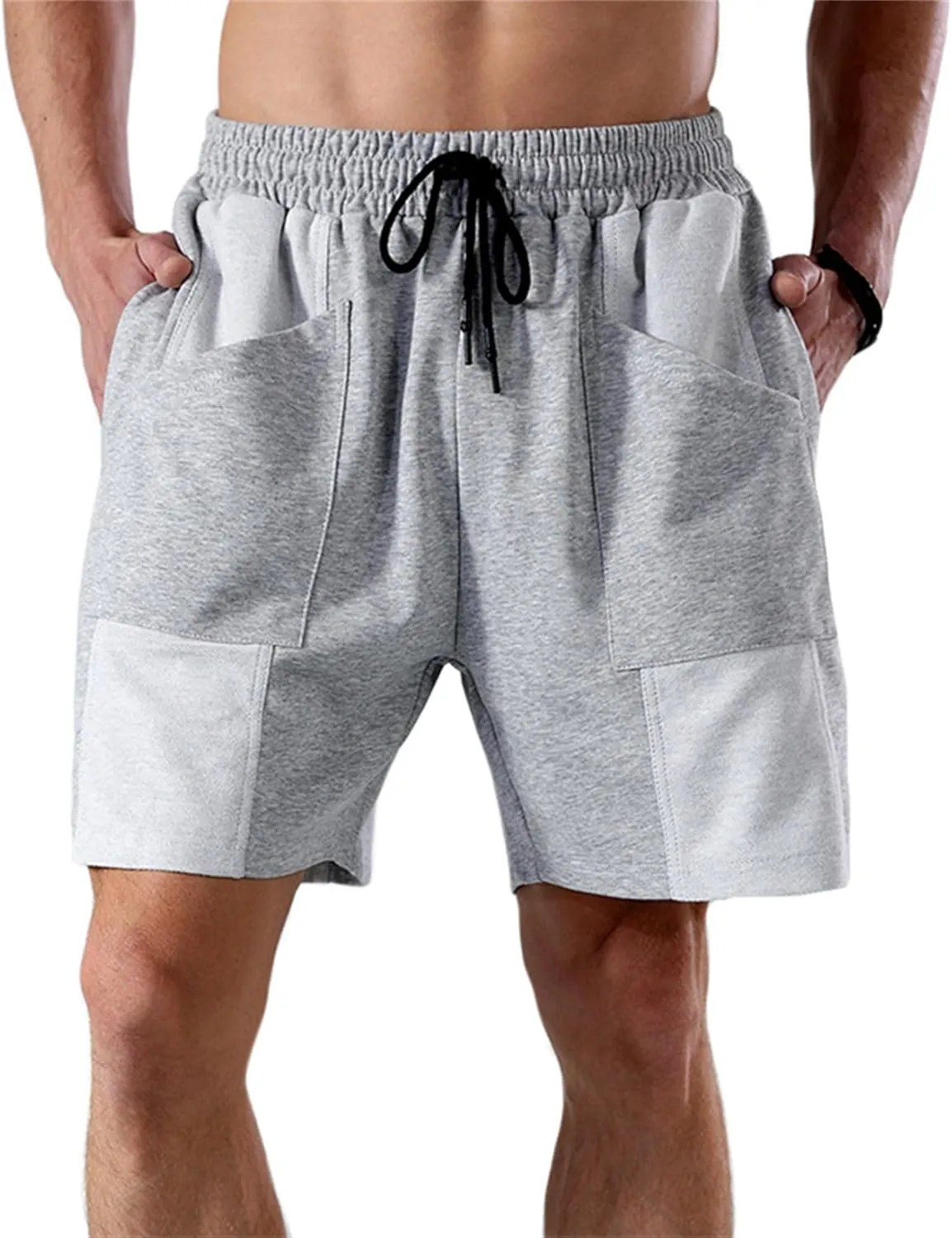 Men's Loose Multi-Pocket Straight Lounge Shorts Stylish Breathable Elastic Comfort Shorts Classic Relaxed Fit Short