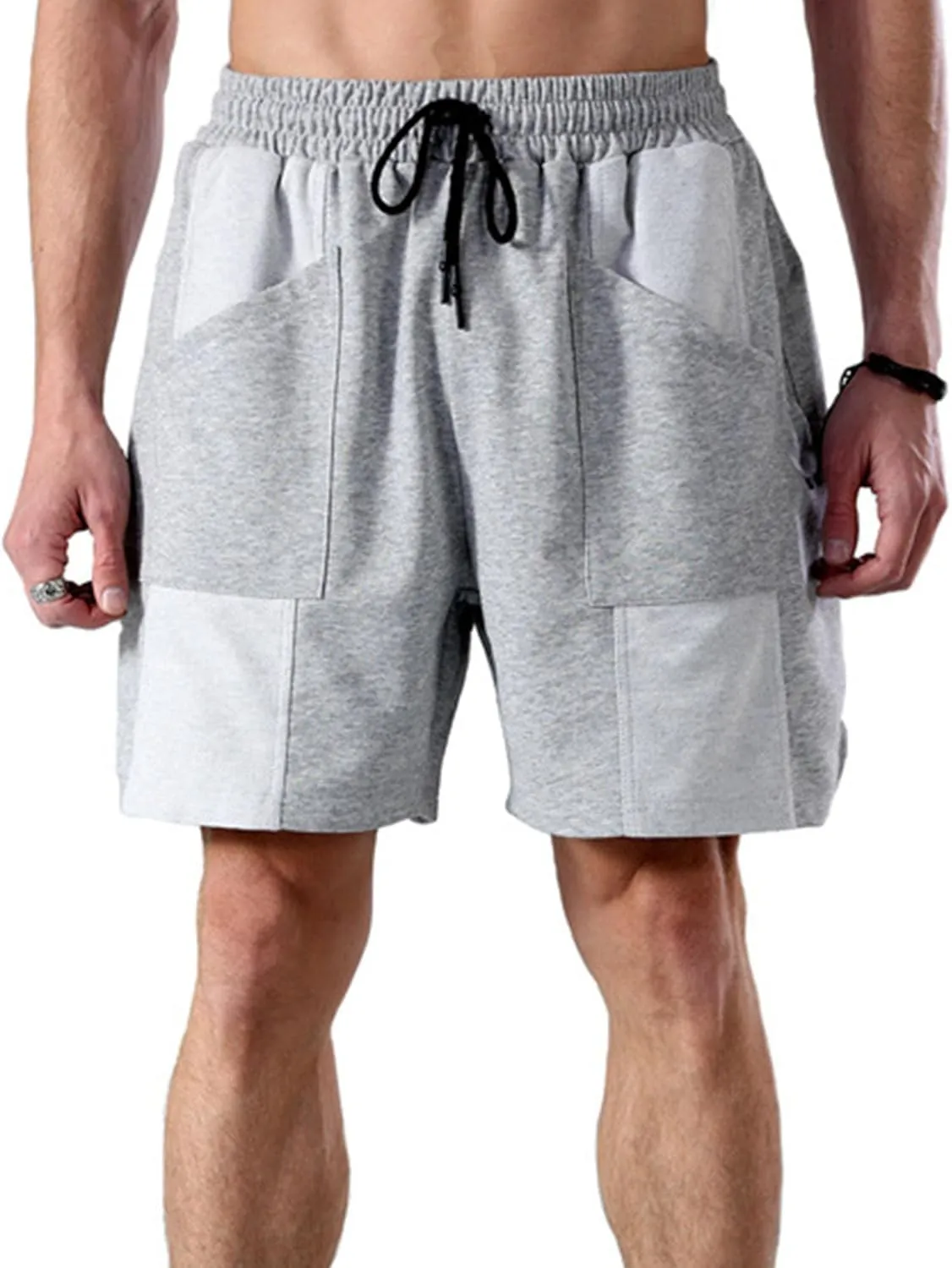Men's Loose Multi-Pocket Straight Lounge Shorts Stylish Breathable Elastic Comfort Shorts Classic Relaxed Fit Short