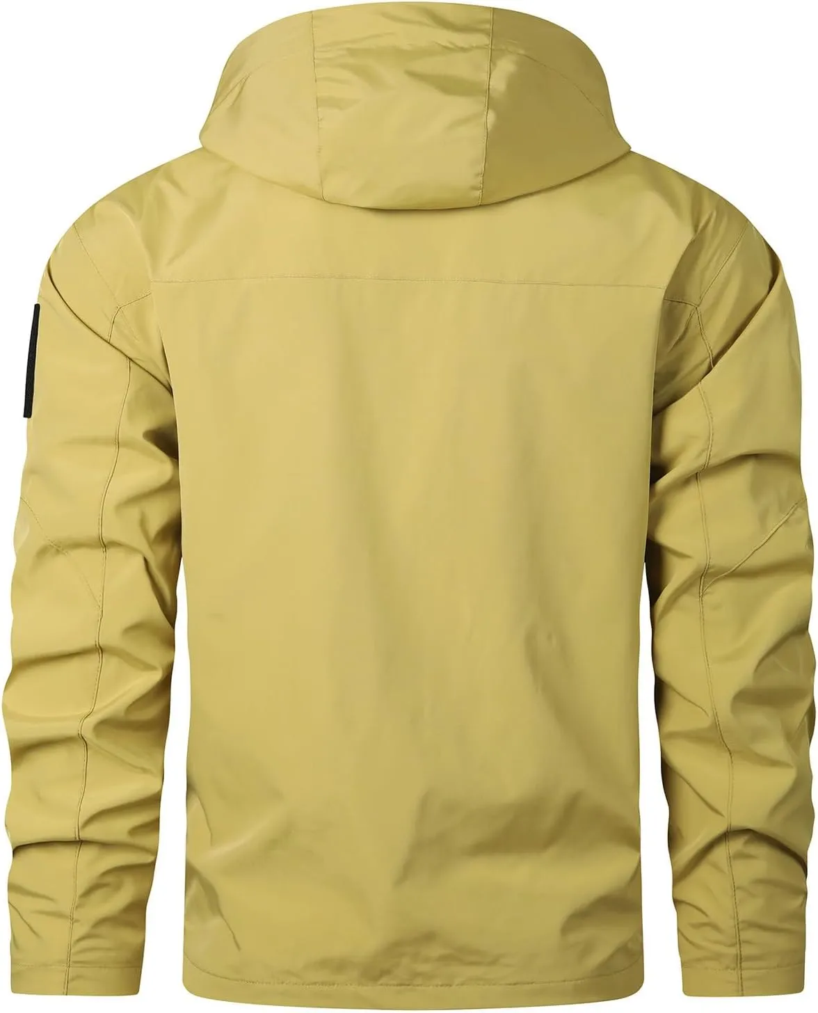 Men's Outdoor Waterproof Soft Shell Hooded Military Tactical Jacket Mountaineering Riding Windproof Work Coat Outwear