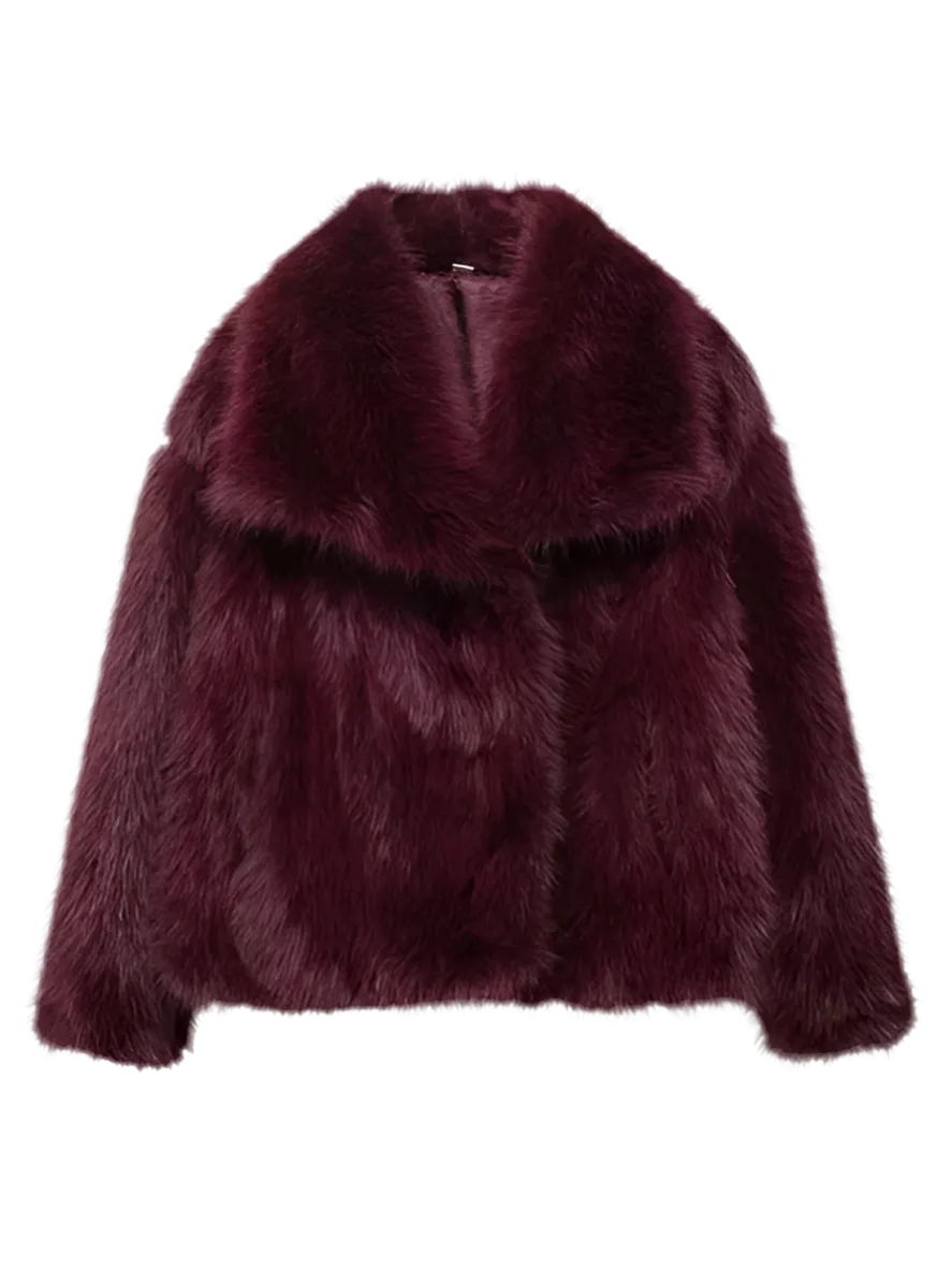 Metal Colored Sequin Woven Faux Coat