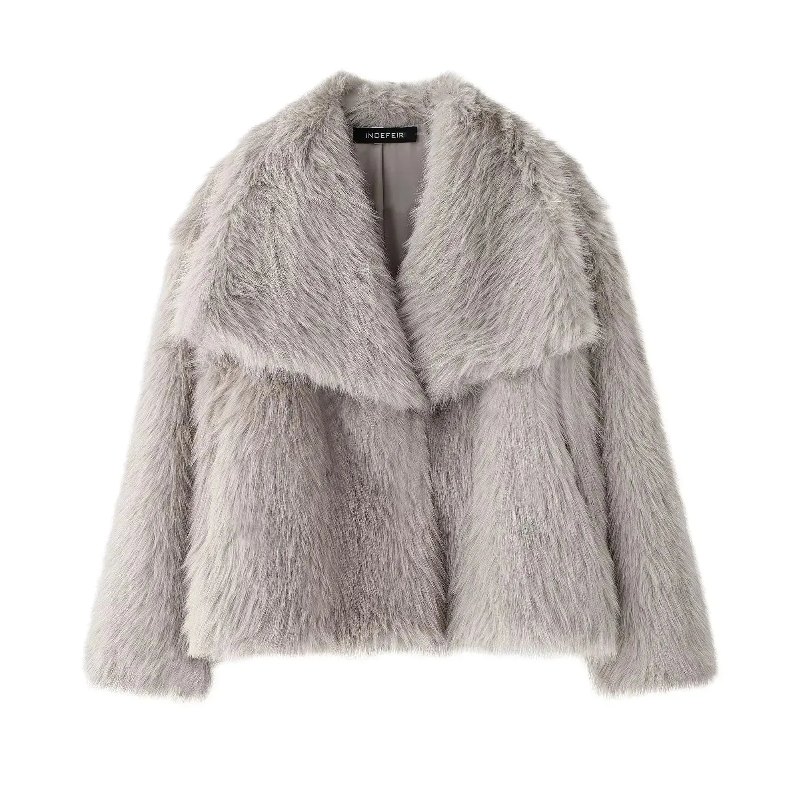 Metal Colored Sequin Woven Faux Coat