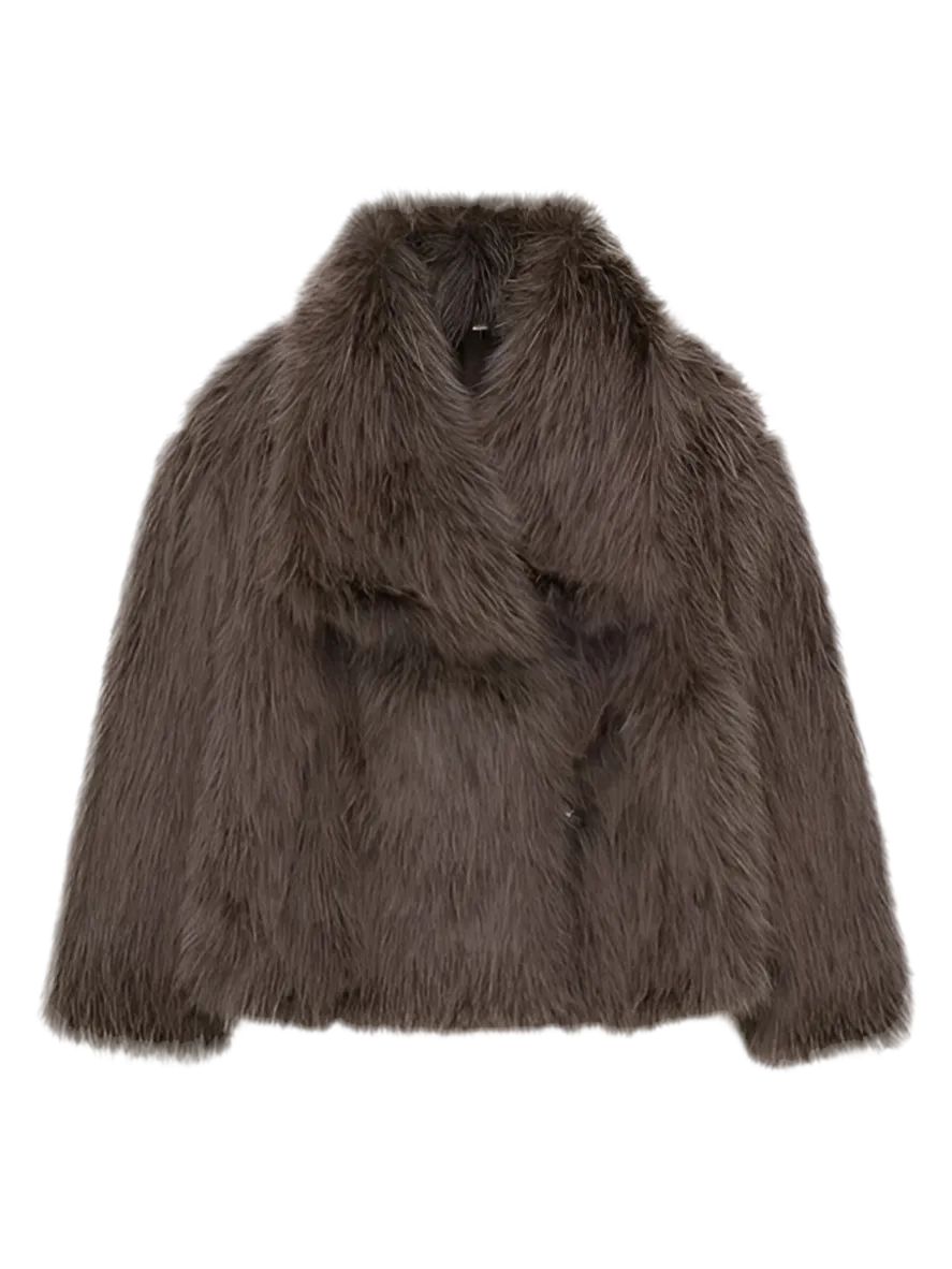 Metal Colored Sequin Woven Faux Coat