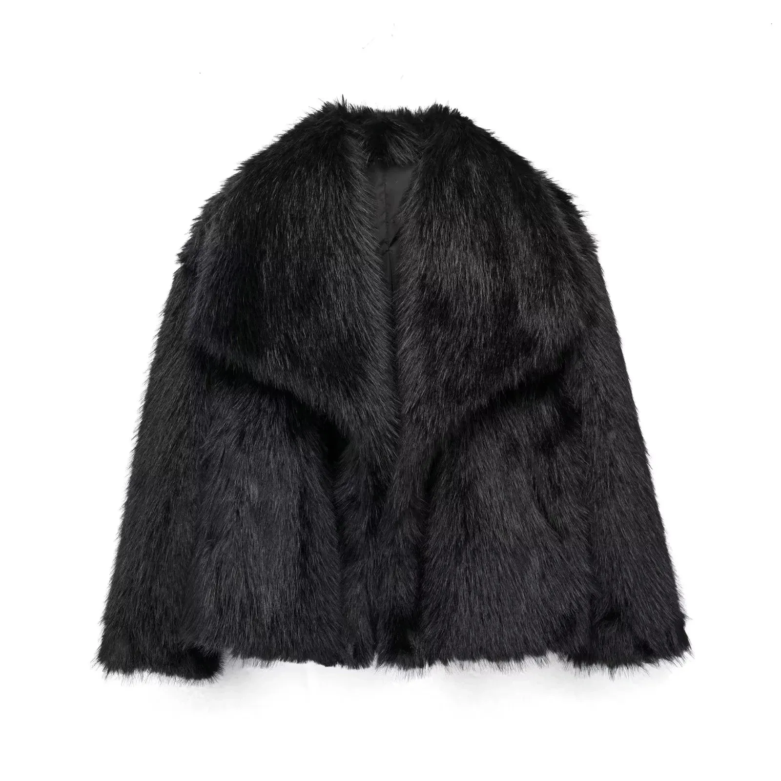 Metal Colored Sequin Woven Faux Coat