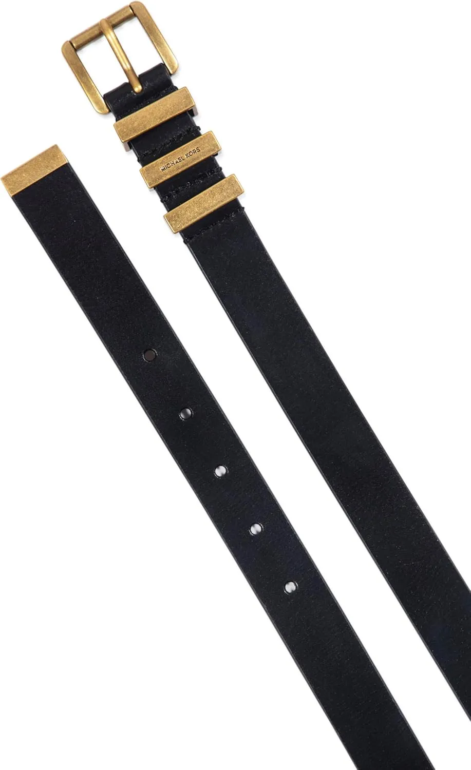 Michael Kors Women's 1 Inch Leather Belt with 3 Keepers, Stylish Fashion Accessory for Everyday Wear