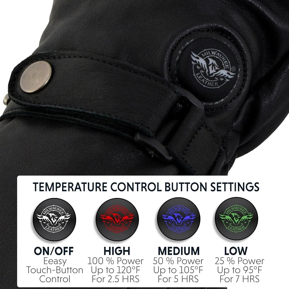 Milwaukee Leather Heated Winter Gloves for Motorcycle Ski Hunting Outdoors w/Battery Pack and i-Touch - 2X-Large