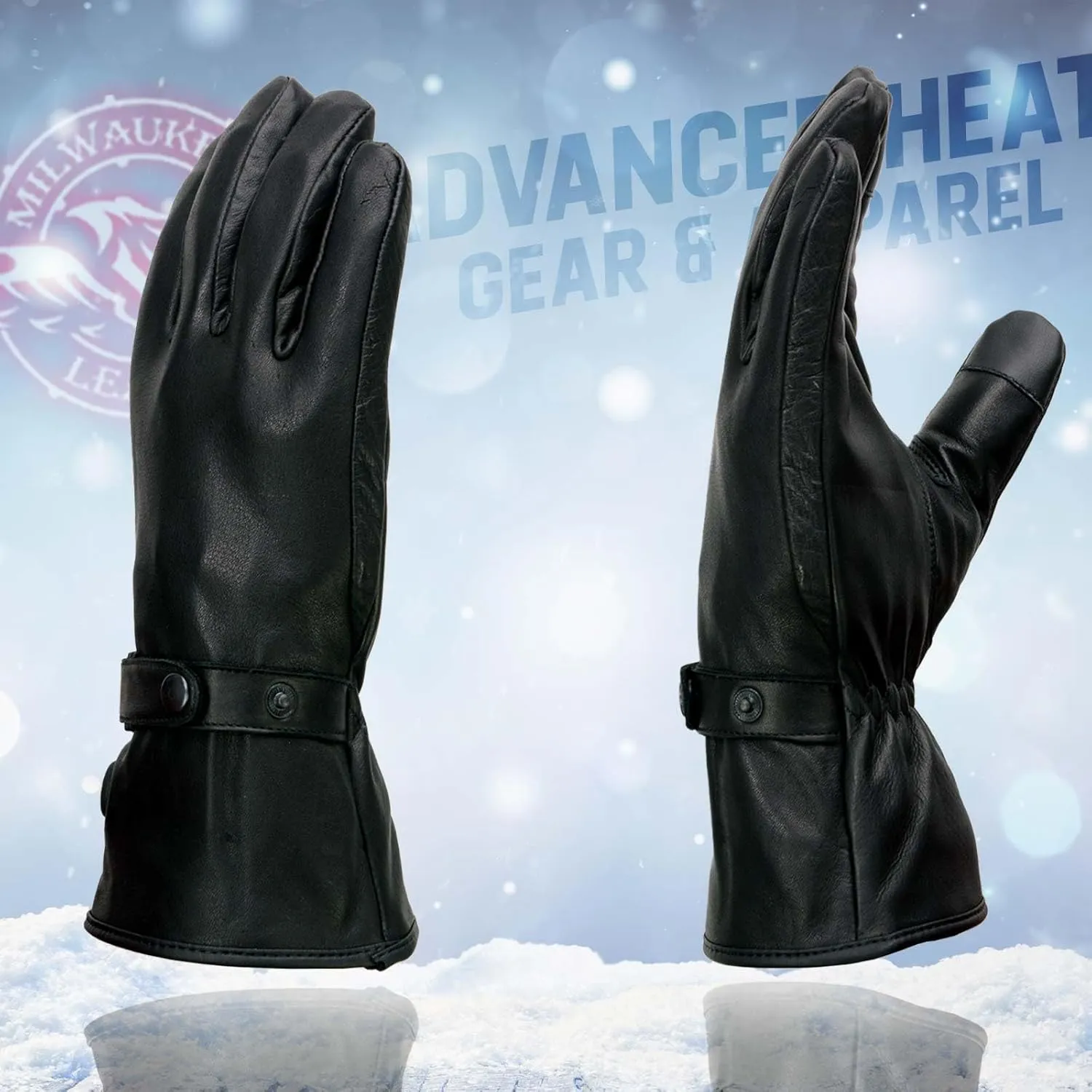 Milwaukee Leather Heated Winter Gloves for Motorcycle Ski Hunting Outdoors w/Battery Pack and i-Touch - 2X-Large