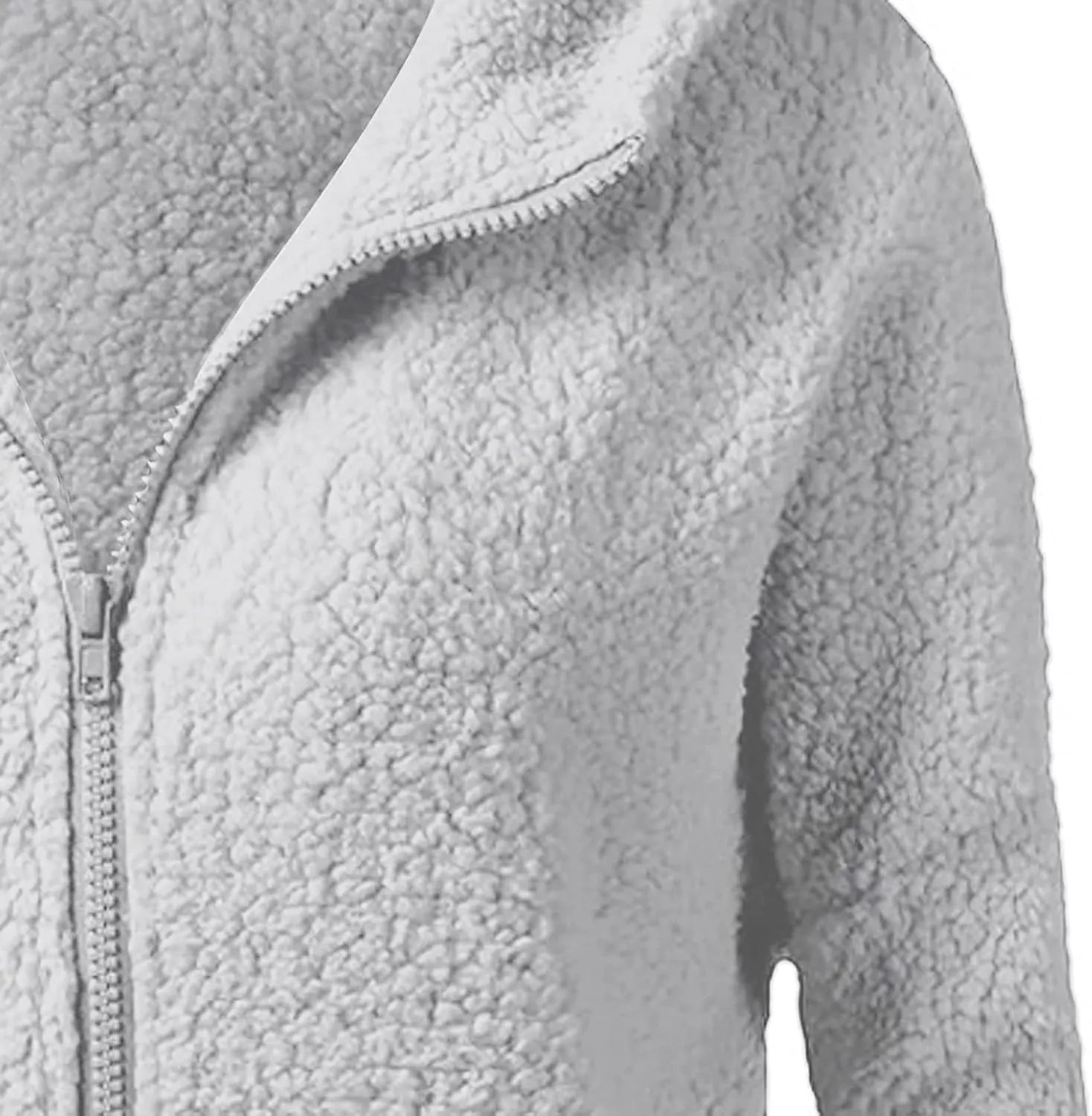 Mzkdieey Women's Hooded Sherpa Jacket Casual Winter Warm Furry Fleece Soft Teddy Coat Zip Up Hooded Sweatshirt with Pockets