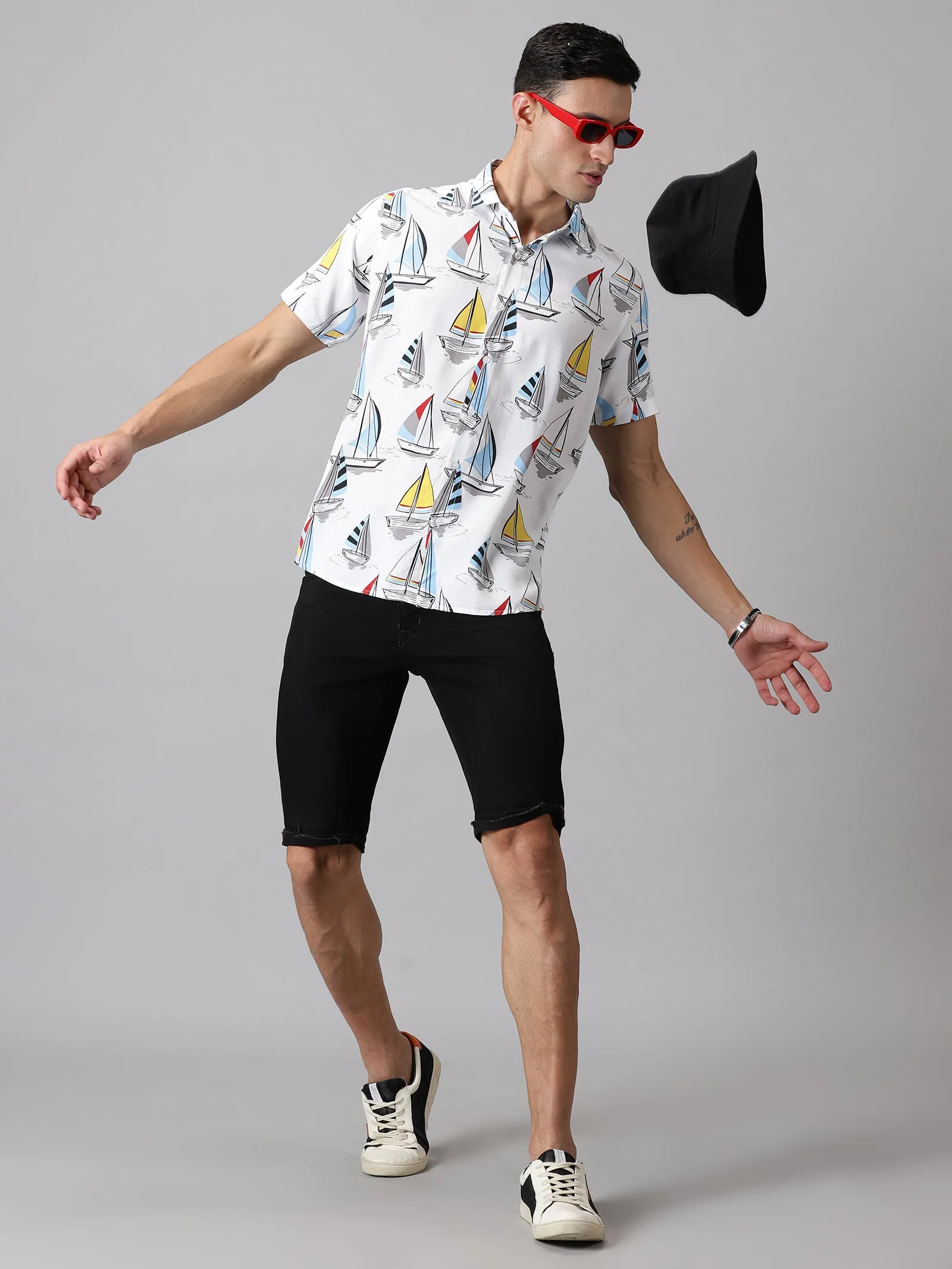 Nautical Odyssey Half-Sleeve Casual Shirt