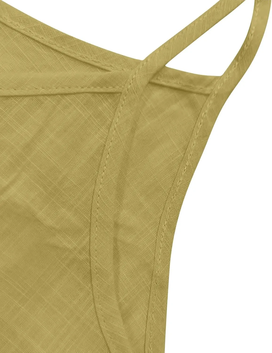 Oplxuo Womens Linen Tank Top Sleeveless Spaghetti Strap Camisole Tops Casual Solid Color Tee Shirts Summer Flowy Tank Top