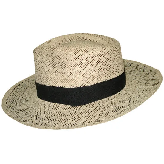 Panama Montecristi Hat - Fretwork Ausin for Men (Grade 17-18)