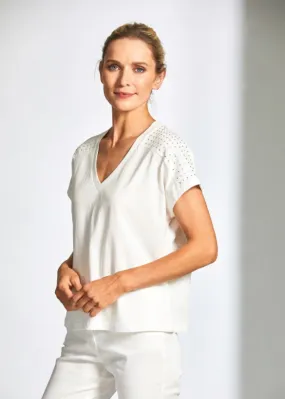 PERUZZI<BR>
Metallic Dot Shirt<BR>
White<BR>