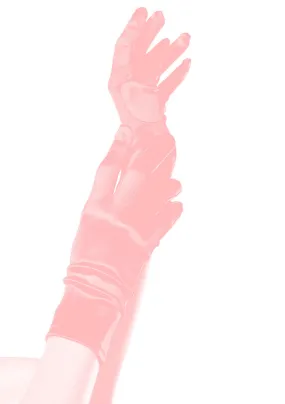 Pink Short Sexy Satin Gloves