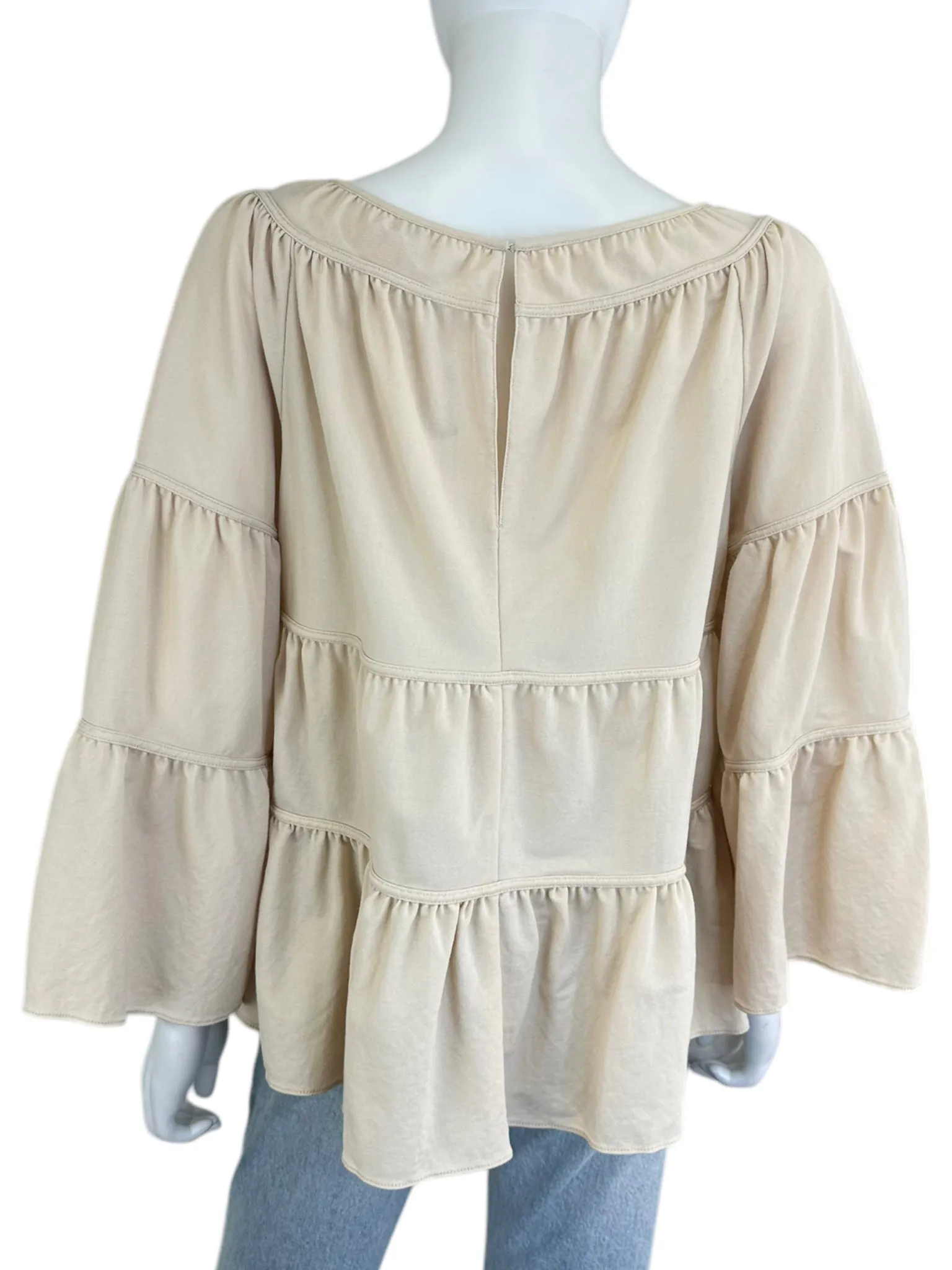 REBECCA TAYLOR Cream Tiered Blouse Size M