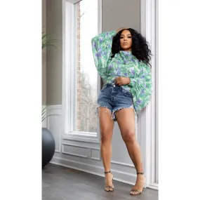 Sexy Chiffon Long Sleeve Top.