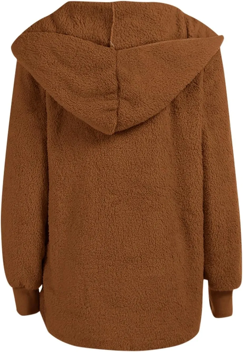 Sherpa Jacket Women Fuzzy Open Front Fleece Lined Jackets Soft Warm Hooded Cardigan Fleece Sweater Winter Coat