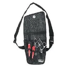 Sibel Black Croc Print Scissor Tool Pouch Belt