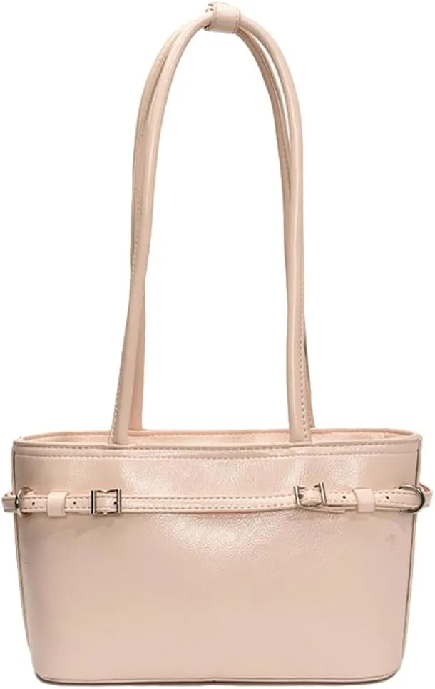 Solid Simple Belt Shoulder Bag PU Leather Commuter Underarm Bag Stylish Outdoor Trip Bags for Women Trendy 2025