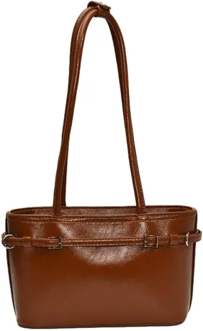 Solid Simple Belt Shoulder Bag PU Leather Commuter Underarm Bag Stylish Outdoor Trip Bags for Women Trendy 2025