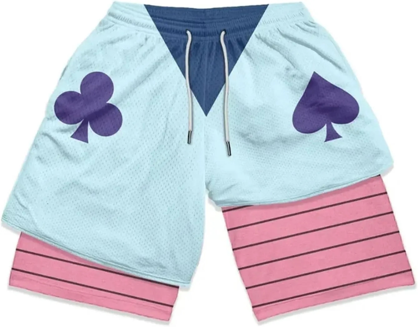 Stylish Men Running Gym Sport Quick Dry Shorts with Liner Summer Casual Print Beach Shorts Men's Swim Trunks