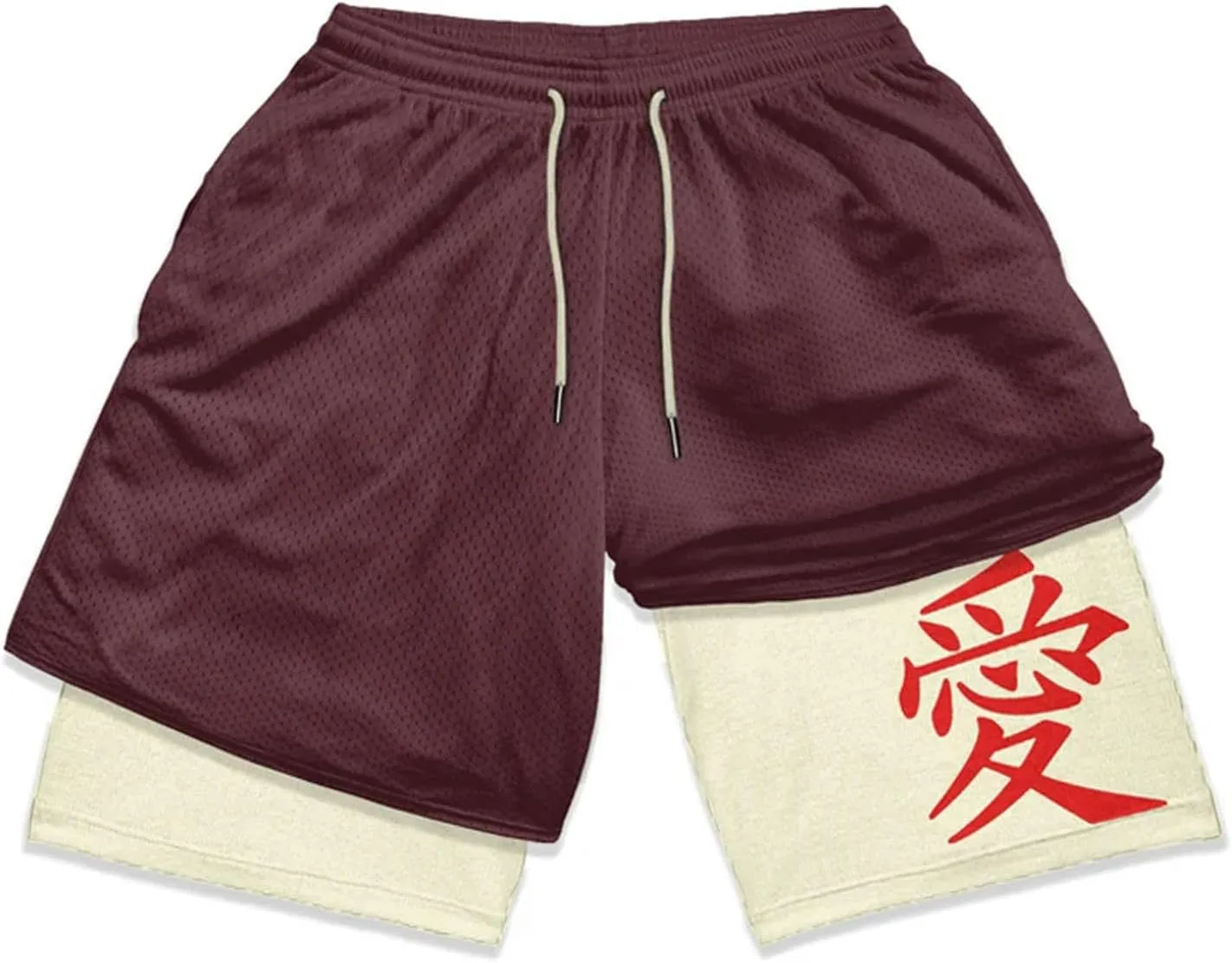 Stylish Men Running Gym Sport Quick Dry Shorts with Liner Summer Casual Print Beach Shorts Men's Swim Trunks