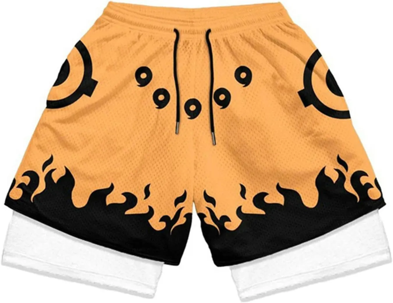 Stylish Men Running Gym Sport Quick Dry Shorts with Liner Summer Casual Print Beach Shorts Men's Swim Trunks