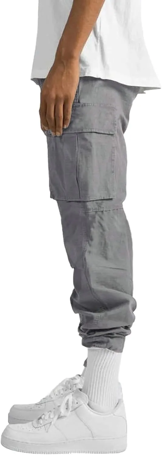 Sweatpants for Men with Pockets Heavyweight Fleece Cargo Sweatpants Stretch Elastic Waist Sports Trousers with Pocket