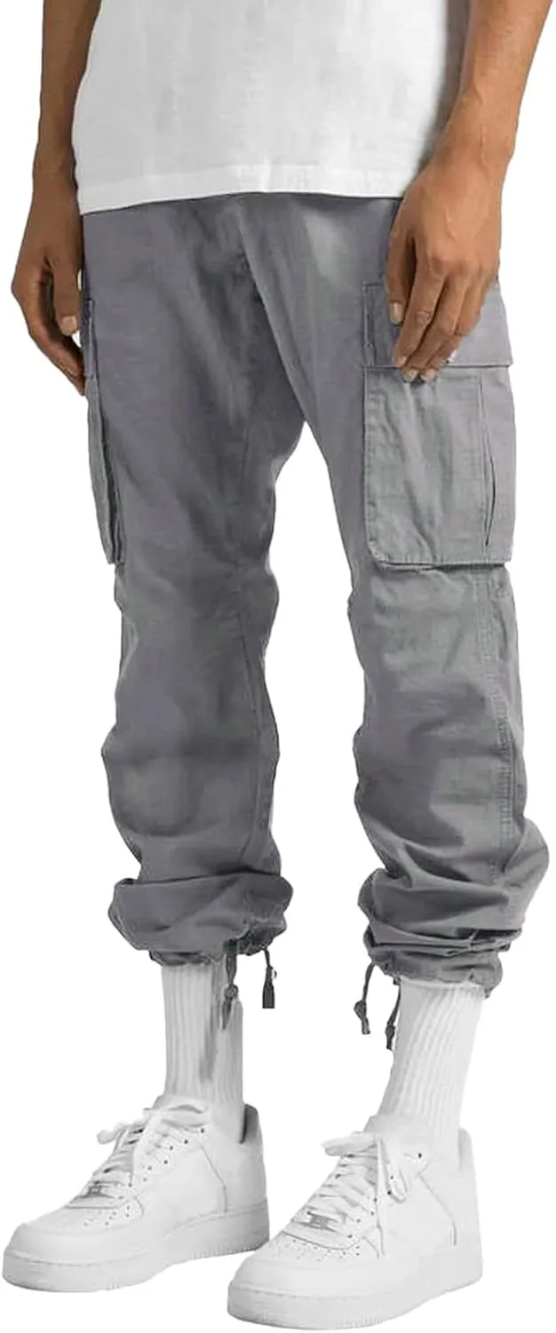 Sweatpants for Men with Pockets Heavyweight Fleece Cargo Sweatpants Stretch Elastic Waist Sports Trousers with Pocket