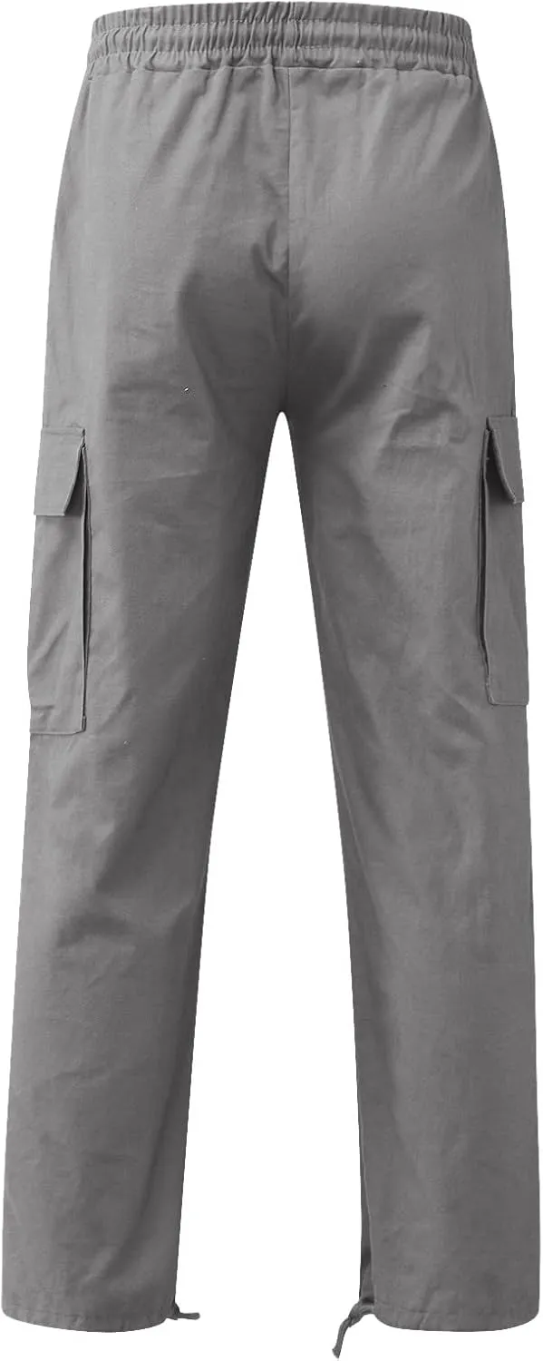 Sweatpants for Men with Pockets Heavyweight Fleece Cargo Sweatpants Stretch Elastic Waist Sports Trousers with Pocket