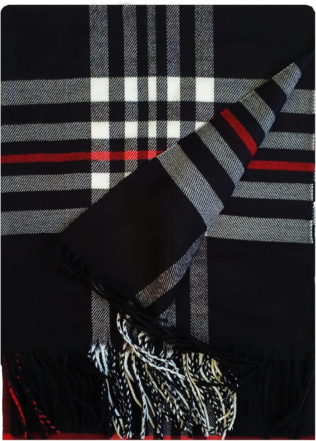 Unisex Classic Italian Design Tartan Plaid Winter Scarf Soft Cashmere Feel 72" X 25"