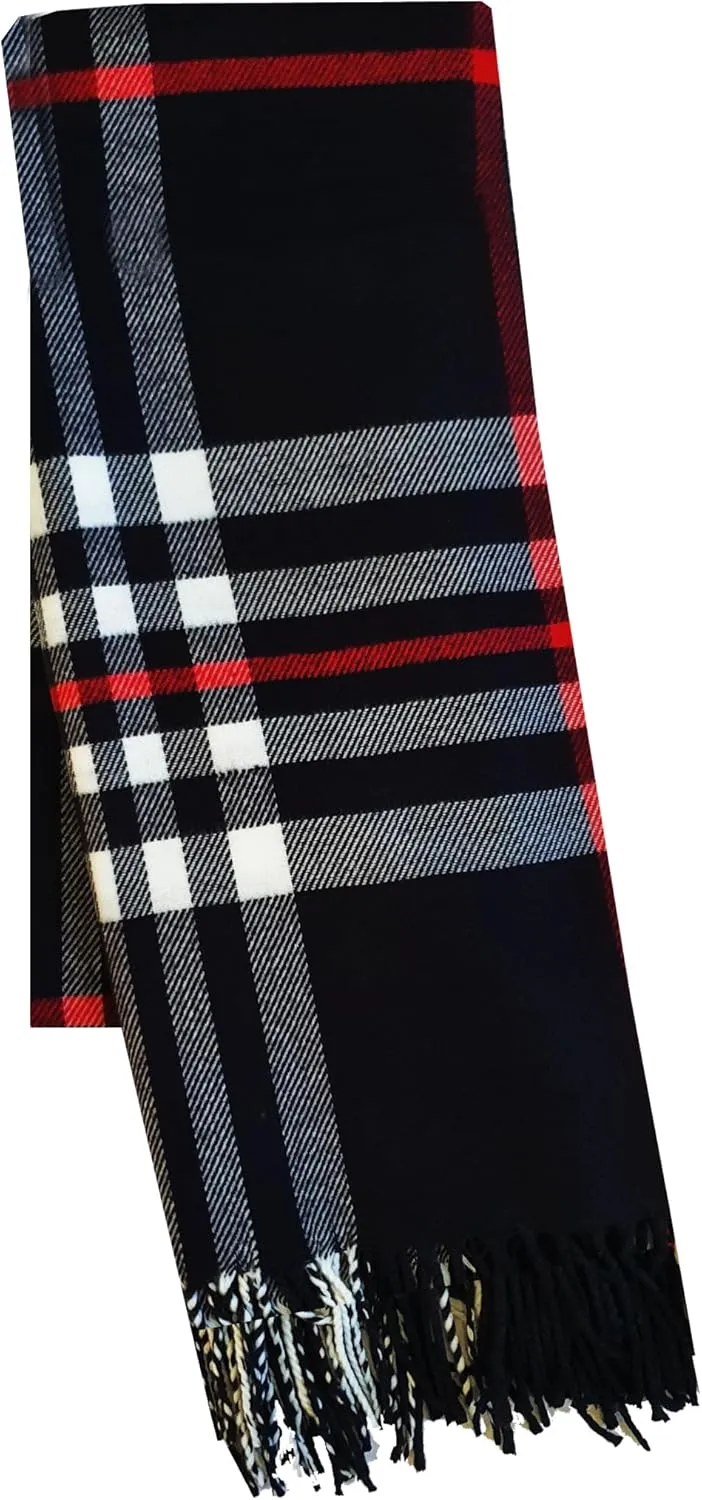 Unisex Classic Italian Design Tartan Plaid Winter Scarf Soft Cashmere Feel 72" X 25"