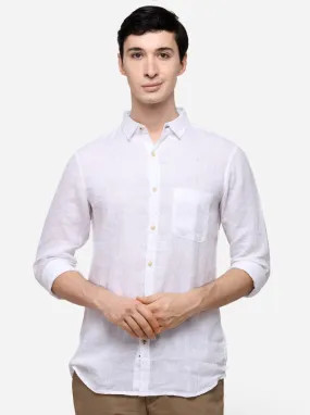 White Slim Fit Solid Casual Shirt | JadeBlue