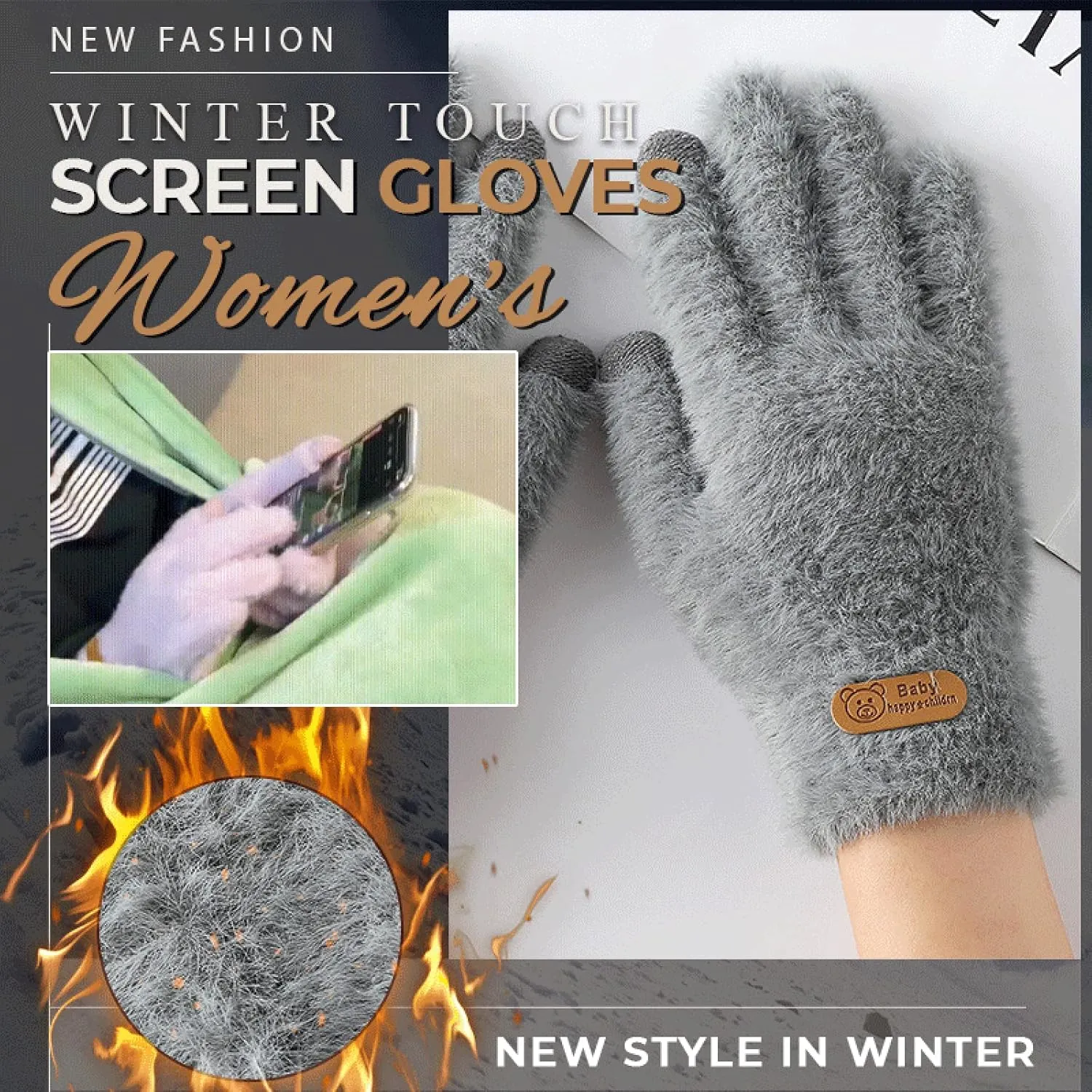 Women Winter Touchscreen Gloves Soft Comfy Thermal Elastic Gloves Texting Glove for Traveling Cycling Running