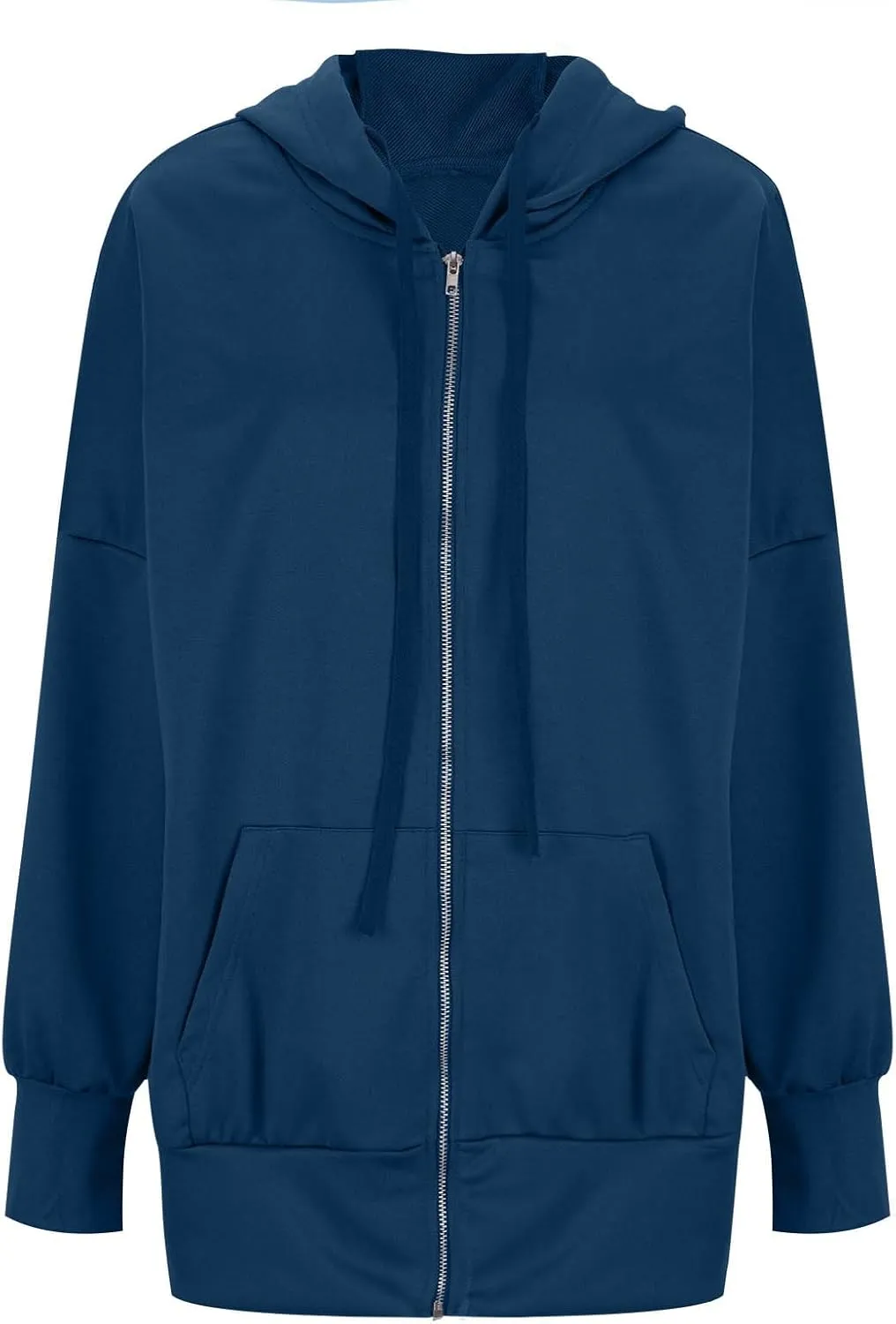 Women's Full Zip Hoodies Casual Loose Hooded Sweatshirt Jackets Soft Outerwear Fall Winter Track Jacket with Pocket