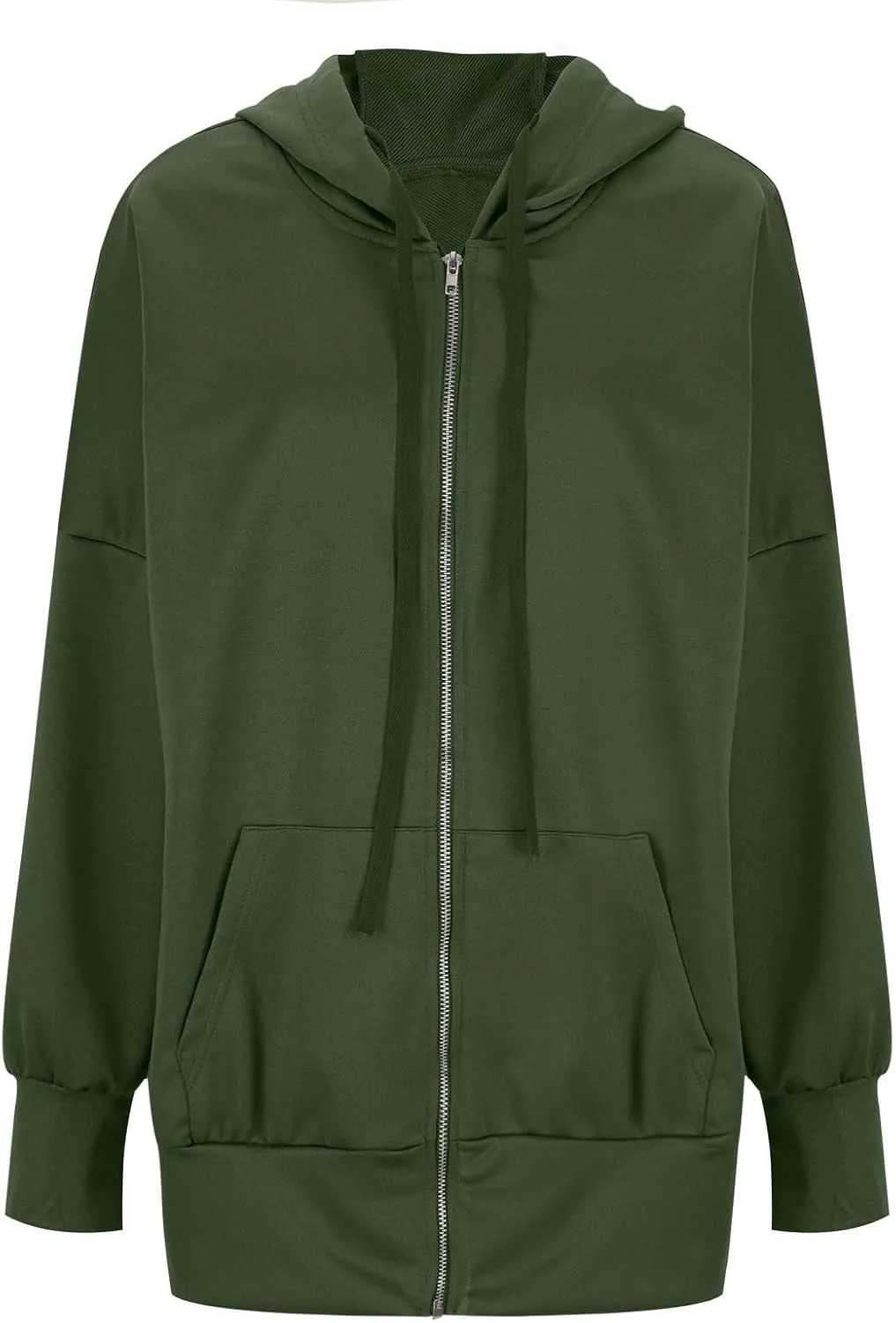 Women's Full Zip Hoodies Casual Loose Hooded Sweatshirt Jackets Soft Outerwear Fall Winter Track Jacket with Pocket