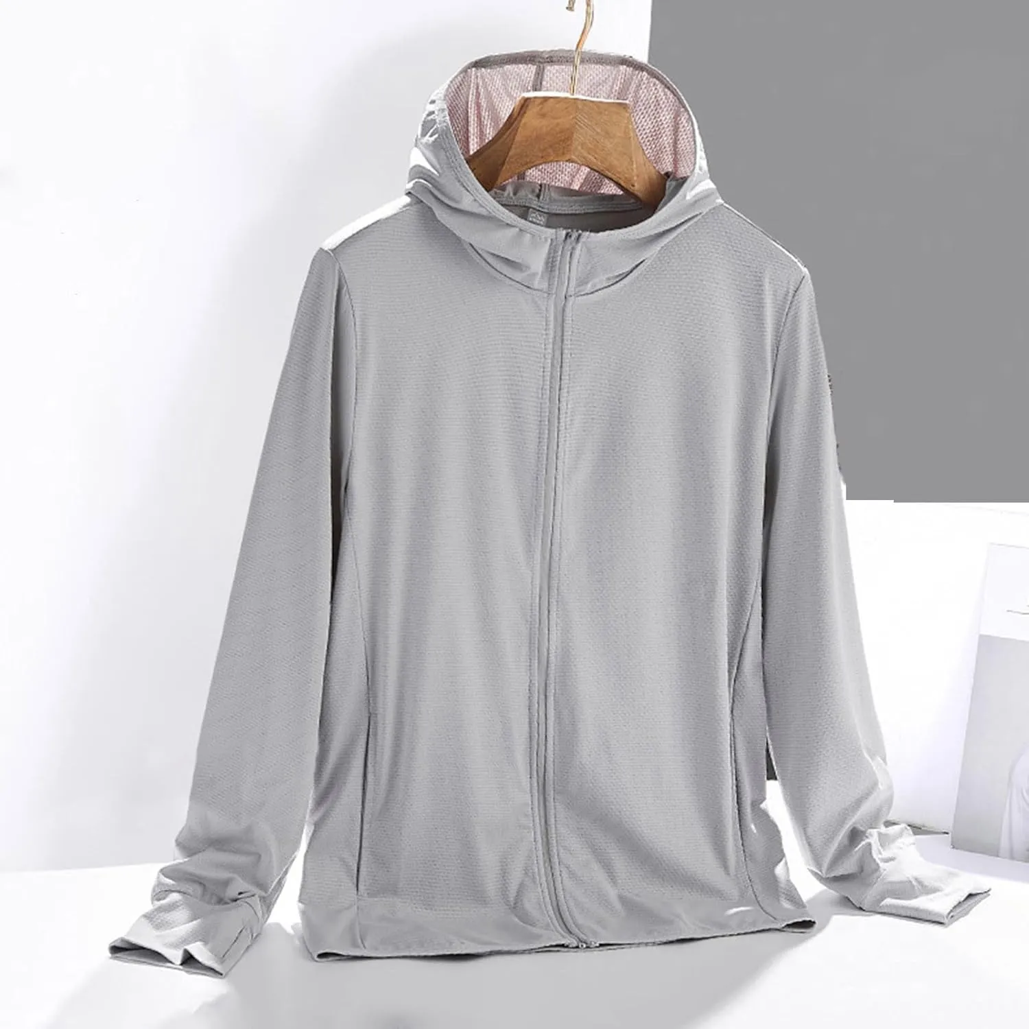 Womens Jackets Lightweight Trendy Long Sleeve Sunscreen Coat With Hood Casual Loose Breathable Summer Vacation Outfit