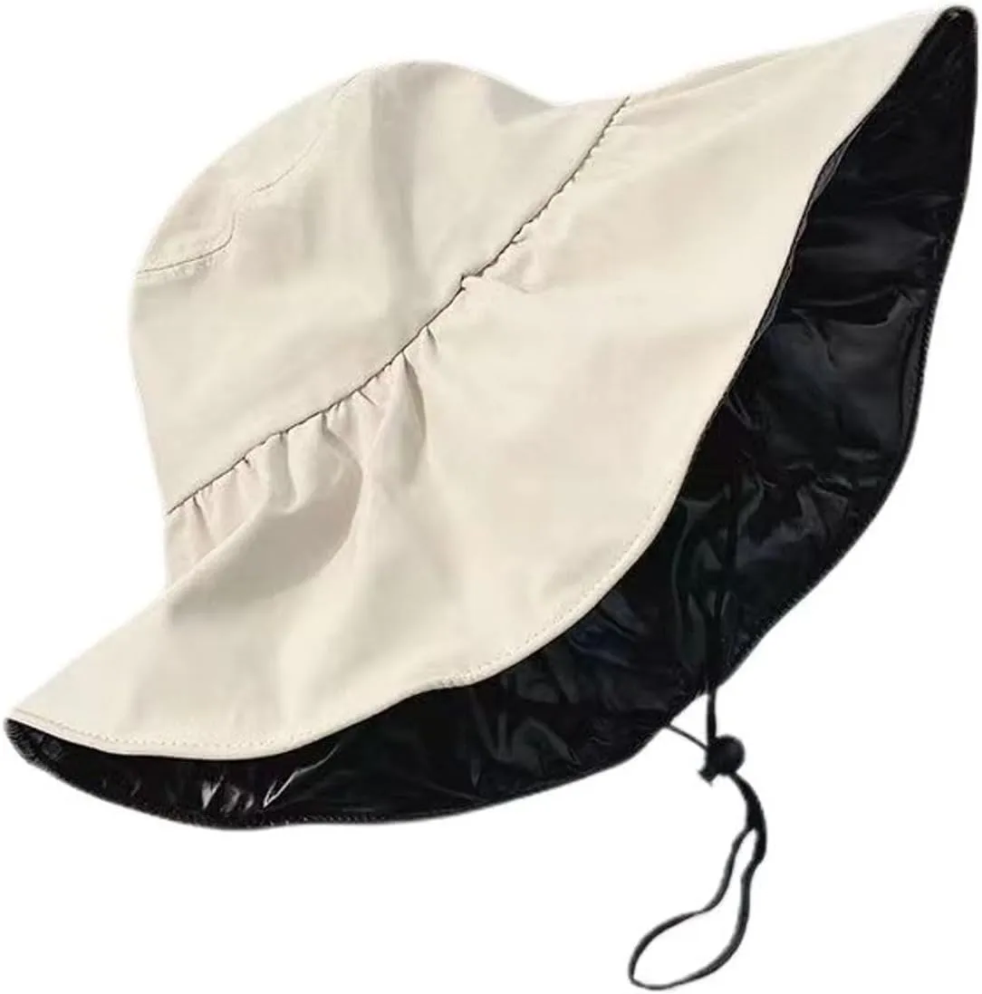 Women's Packable Sun Hat Cotton UV Protection Wide Brim Sun Cap Beach Hat Foldable Visor Travel Floppy Hats